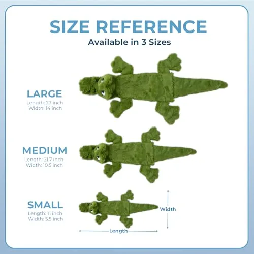 Best Pet Supplies ▫️ Brinquedos que fazem barulho 2 em 1 para cães, com tecido macio e resistente, para animais de estimação pequenos, médios e grandes, sem enchimento, para brincar em espaços interiores, em forma de pato e crocodilo, tamanho M 5