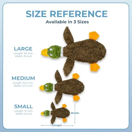 Best Pet Supplies ▫️ Brinquedos que fazem barulho 2 em 1 para cães, com tecido macio e resistente, para animais de estimação pequenos, médios e grandes, sem enchimento, para brincar em espaços interiores, em forma de pato e crocodilo, tamanho M 6