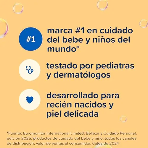 Johnson's Baby ▫️ Champô com aloé vera e vitamina B5 (500 ml), champô hidratante e hipoalergénico para bebés e recém-nascidos, com a fórmula «Não chores mais», champô sem sulfatos nem parabenos 4