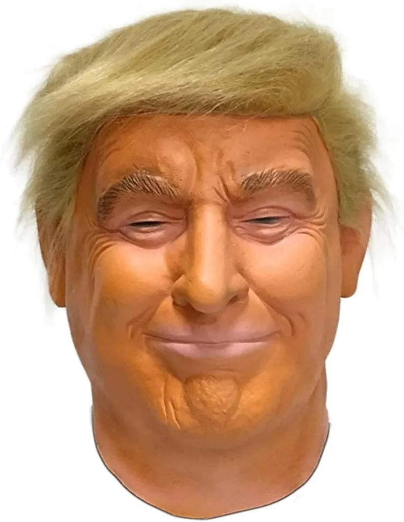 MIMIKRY ▫️ Donald Trump - Máscara de látex com cabelo e autobronzeador Presidente Político Estados Unidos