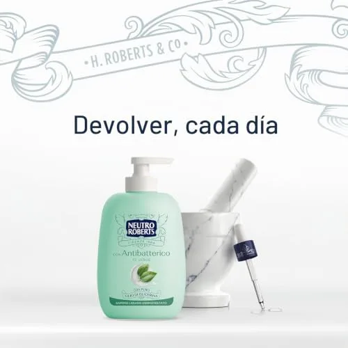 Neutro Roberts ▫️ Sabonete líquido com agente antibacteriano de chá verde, ação higienizante, dispensador de 200 ml 6