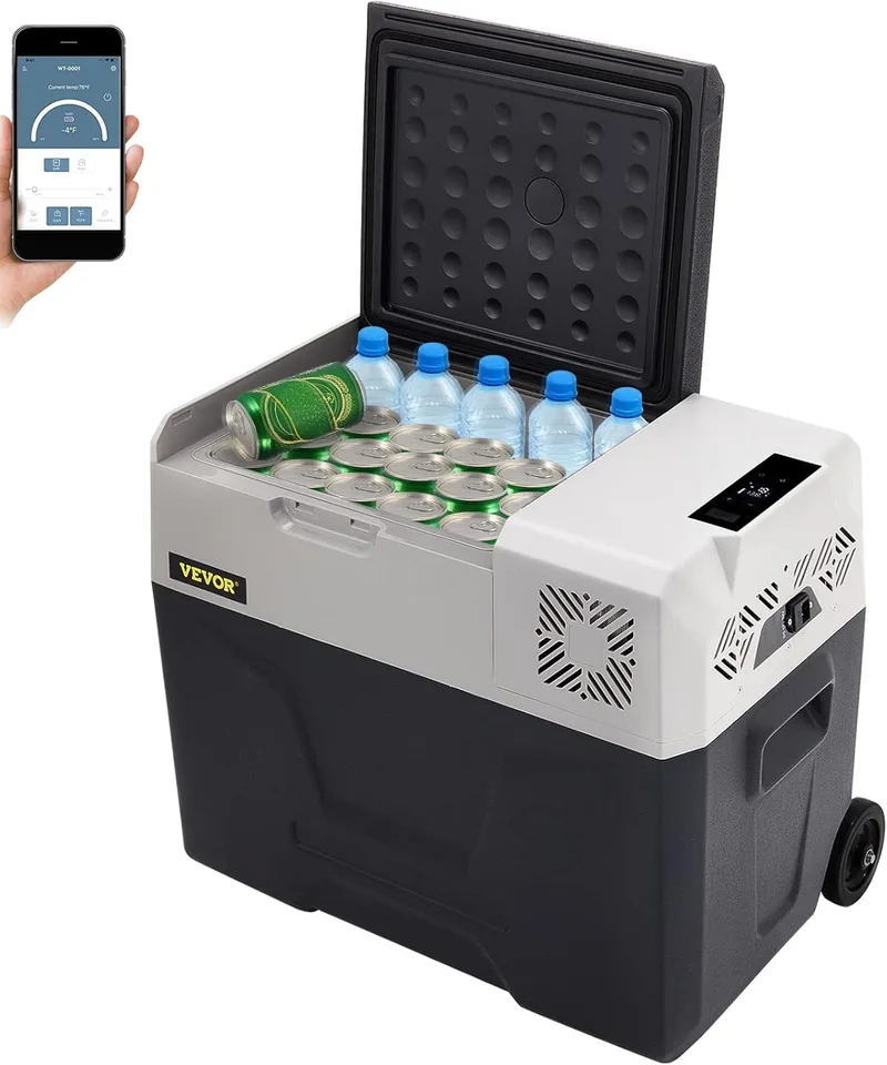 VEVOR ▫️ Frigorífico Termoelétrico Portátil de 40 L Frigorífico de Viagem para Automóvel Frigorífico Elétrico Portátil de Viagem para Automóvel Mini-frigorífico para Automóvel Mini-frigorífico para Bebidas com Ecrã LCD
