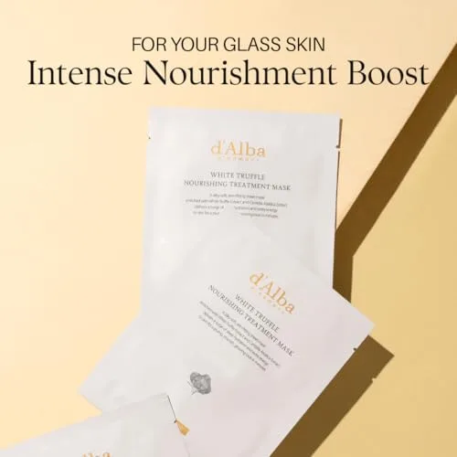 d'alba Piedmont ▫️ d'alba Máscara de tratamento nutritiva com trufa branca italiana, máscara vegana, nutritiva e calmante para peles secas e cansadas, cuidados da pele à coreana (5 unidades) 2