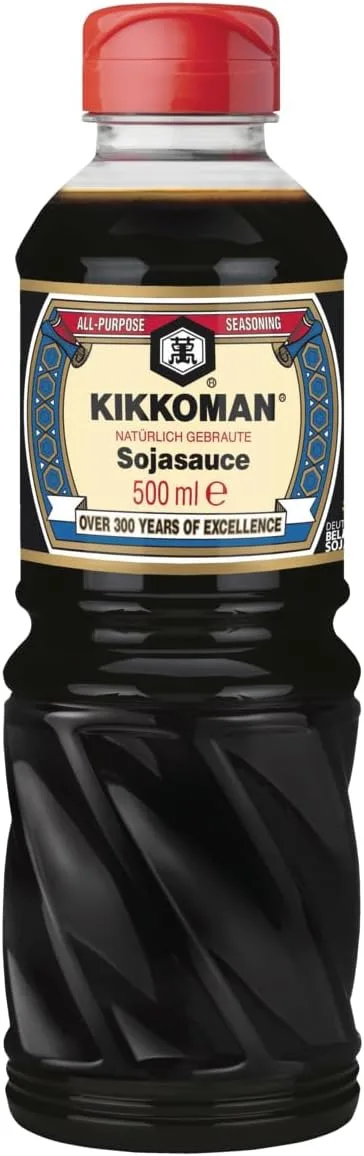 Kikkoman ▫️ Molho de Soja Original, Receita Tradicional, Fermentação Natural, 500 ml
