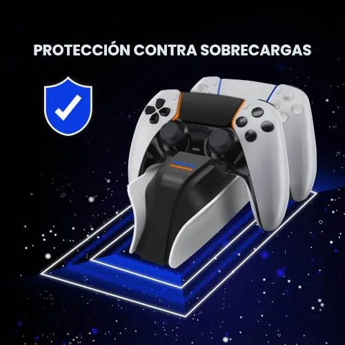 Snakebyte ▫️ PS5 Twin:Charge 5 - Estação de carregamento para a PlayStation 5 destinada ao comando DualSense, kit de carregamento para 2 comandos sem fios, incluindo cabo Type-C, indicador LED do estado de carregamento, design PS5, branco 4