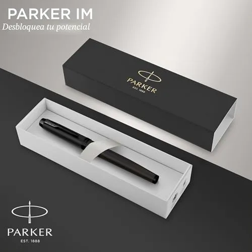 PARKER ▫️ Caneta roller IM | Preto mate com detalhes em preto | Ponta fina com recarga de tinta preta | Estojo de presente 2