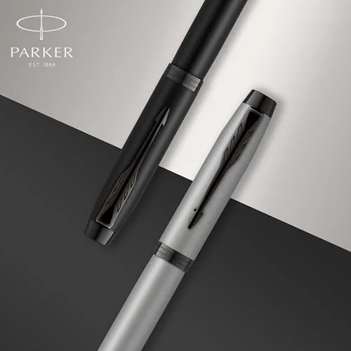 PARKER ▫️ Caneta roller IM | Preto mate com detalhes em preto | Ponta fina com recarga de tinta preta | Estojo de presente 4