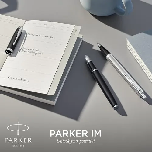 PARKER ▫️ Caneta roller IM | Preto mate com detalhes em preto | Ponta fina com recarga de tinta preta | Estojo de presente 6