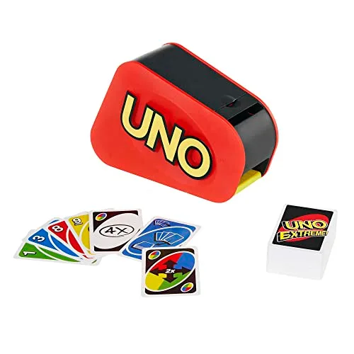 Mattel Games ▫️ UNO Extreme - Jogo de cartas para toda a família com lançador - com luzes e sons - 112 cartas - Para 2 a 10 jogadores - Presente para crianças a partir dos 7 anos e adultos, GXY75 2