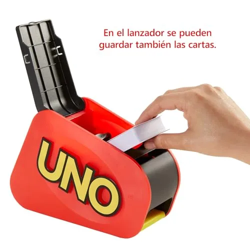 Mattel Games ▫️ UNO Extreme - Jogo de cartas para toda a família com lançador - com luzes e sons - 112 cartas - Para 2 a 10 jogadores - Presente para crianças a partir dos 7 anos e adultos, GXY75 4