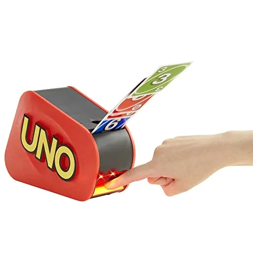 Mattel Games ▫️ UNO Extreme - Jogo de cartas para toda a família com lançador - com luzes e sons - 112 cartas - Para 2 a 10 jogadores - Presente para crianças a partir dos 7 anos e adultos, GXY75 5