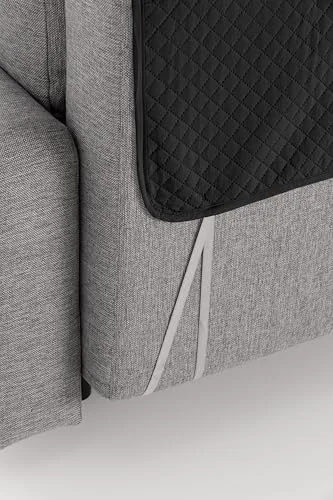 TEXTIL-HOME ▫️ Textilhome Capa para Chaise Longue Adele 240 cm, Estofada, Lado Esquerdo, Preta 6