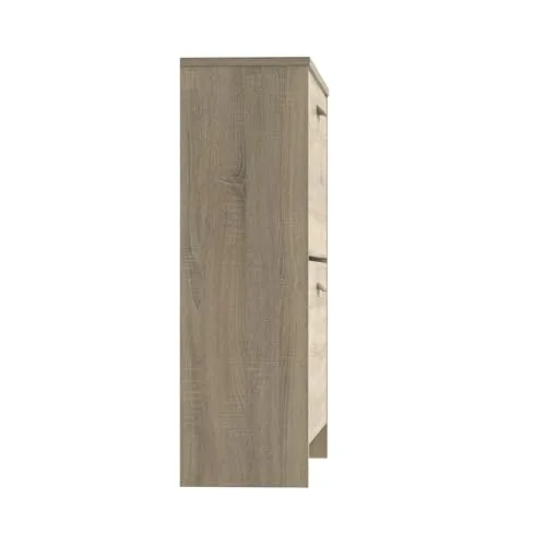 MUEBLES PITARCH ▫️ Sapateira para a entrada, móvel auxiliar estreito com 2 portas, em carvalho Cambrian, capacidade para 12 pares de sapatos, 82 x 74 x 25 cm, Coleção Tibet 5