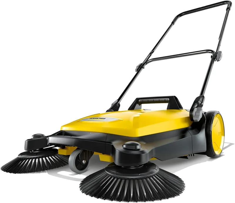 KÄRCHER ▫️ Karcher S 4 - Varredora de chão manual para exterior, capacidade de 5,25 galões, largura de varrimento de 26,8 polegadas, varre 26.000 pés quadrados/hora.