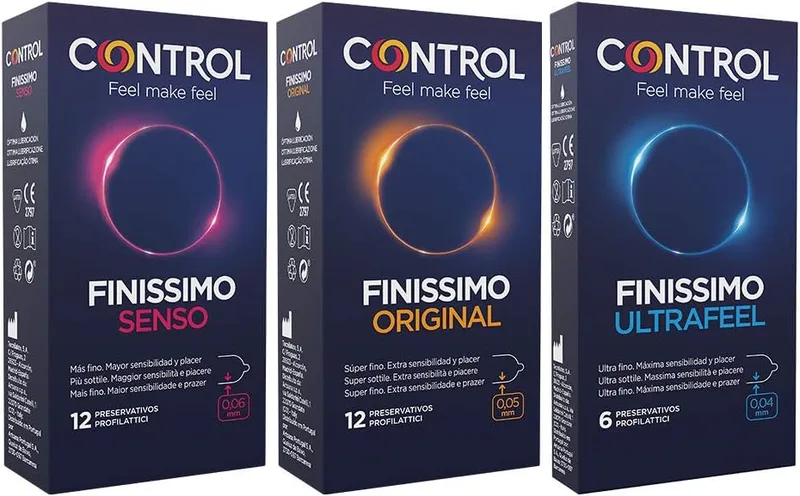 CONTROL ▫️ Conjunto de Preservativos «Sensibilidad Finissimo Senso», «Original» e «Ultrafeel» - 3 caixas de preservativos - 30 unidades