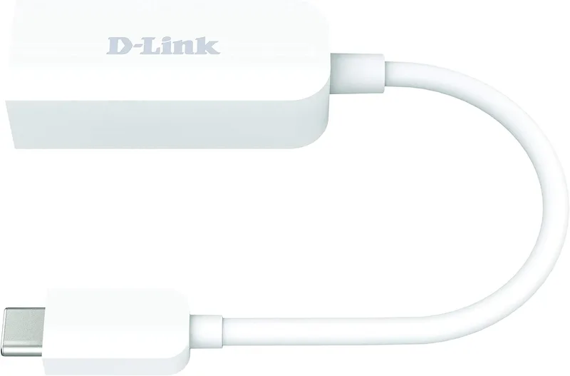 D-Link ▫️ DUB-E250 Adaptador de porta Gigabit USB-C para RJ-45 Ethernet LAN 2.5, Plug&Play, Compatível com Thunderbolt 3, MacOS e Windows, Branco, USB 3.1, IEEE 802.3bz
