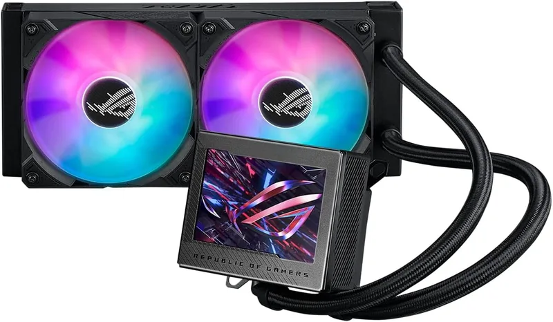 ASUS ▫️ ROG Ryujin III 240 ARGB - Kit de arrefecimento líquido para CPU, bomba Asetek de 8ª geração, 2 ventoinhas de 120 mm, ecrã LCD de 3,5", compatível com Intel LGA 1700, 115x, 1200 e AM4, AM5