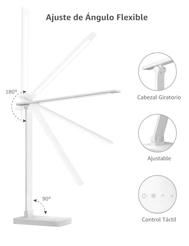 Lepro ▫️ Lâmpada de Secretária LED 800 LM Regulável Branca 5