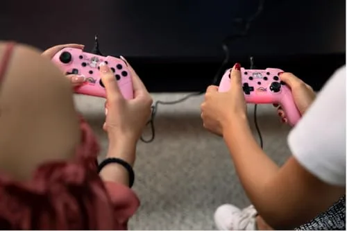 Konix ▫️ Unik Comando com fio para Nintendo Switch, Switch 2 e PC - Cabo de 3 m - Design «Be Love», unicórnios - Rosa 2
