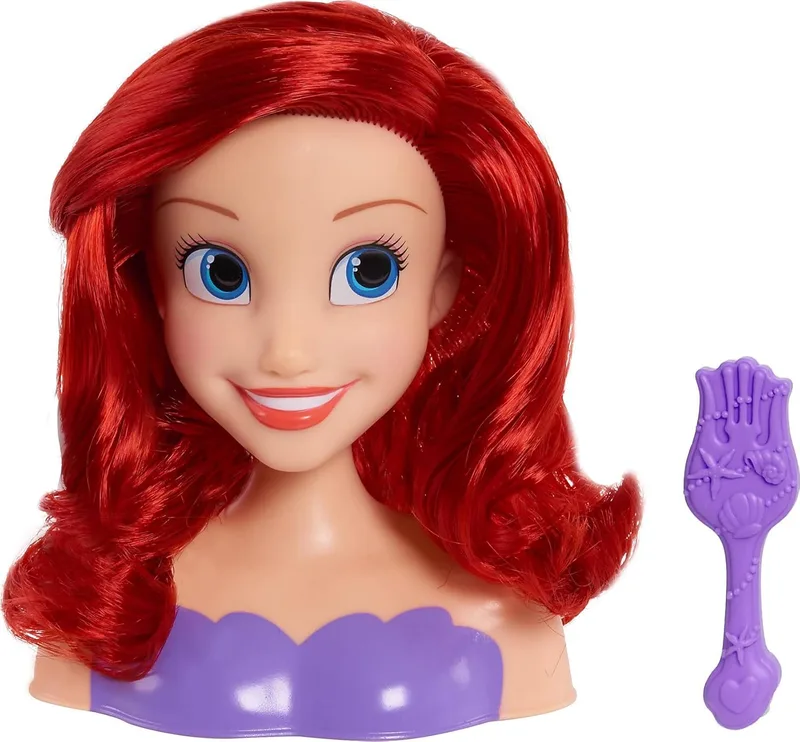 Disney ▫️ Princess Ariel - Cabeça de cabeleireiro (14 cm, com escova para pentear, idade 3+, Just Play