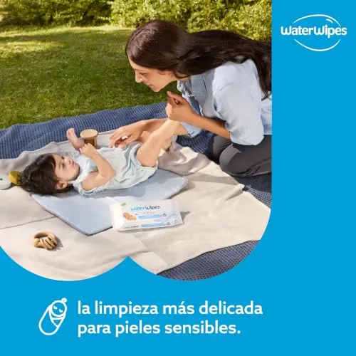 WaterWipes ▫️ Sensitive+ Toalhitas para recém-nascidos e bebés, 720 unidades (embalagem de 12), 3 em 1: limpa, cuida, protege, 99,9% de água, sem perfume 5
