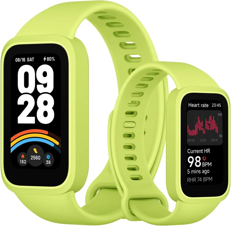 XIAOMI ▫️ Smart Band 9 Active - Pulseira de actividades, até 18 dias de autonomia, ecrã TFT de 37 mm com taxa de atualização de 60 Hz, 5ATM, Android/iOS, verde
