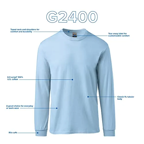 Gildan ▫️ Camisola de manga comprida em Ultra Cotton, modelo G2400, camisola para homem (pacote de 10) 5