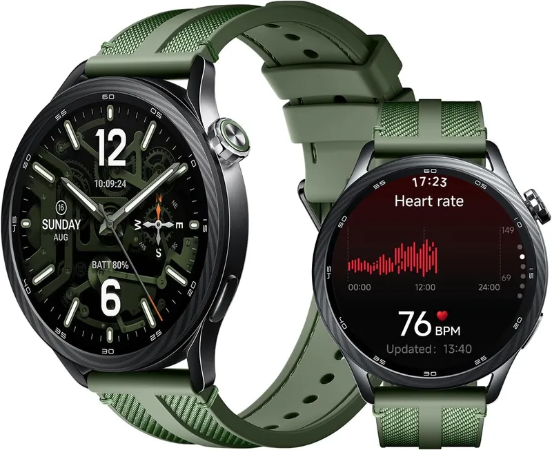XIAOMI ▫️ Watch S5 46 mm, smartwatch para homem e mulher, GPS, 21 dias, Verde | Brilho de 2500 nits, sensor de saúde com 4 LEDs, Sono 2.0, mapas offline, HyperOS, controlo por gestos