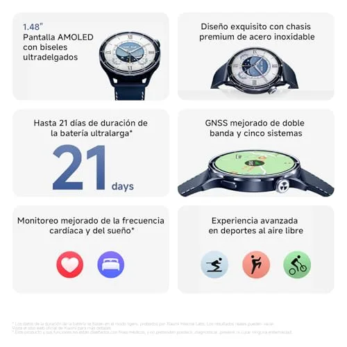 XIAOMI ▫️ Watch S5 46 mm, smartwatch para homem e mulher, GPS, 21 dias, Preto 2
