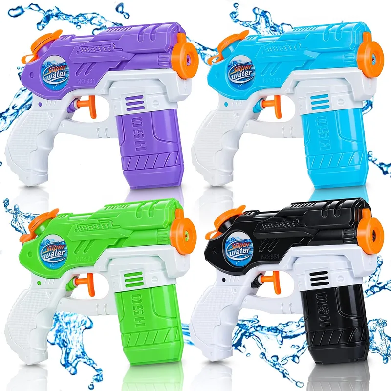 lenbest ▫️ Conjunto de 4 Pistolas de Água, Pistolas de Brincar de 150 ml, Pistolas de Jato de Longo Alcance de 7 m, Batalhas de Água, Piscina, Praia, Brinquedo para Brincadeiras ao Ar Livre, Presentes de Verão para Crianças