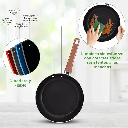 NutriChef ▫️ Conjunto de panelas e frigideiras 13 peças, tampas antiaderentes, resistentes ao calor, inclui concha, garfo e coador 5