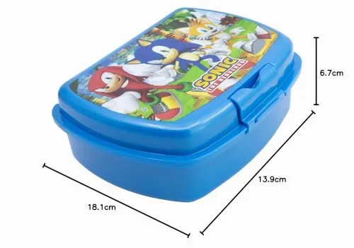 Stor ▫️ Lancheira Infantil Sonic 1686 ml - Lancheira com fecho de segurança - Material resistente para a escola, o parque e passeios 4