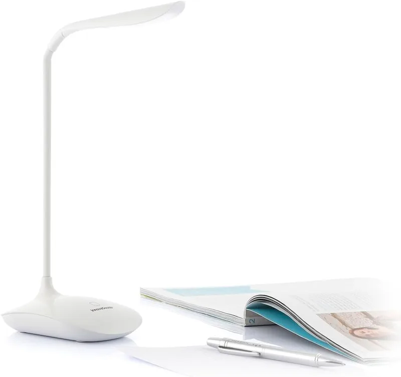 InnovaGoods ▫️ ® Candeeiro de mesa LED Lum2go com 3 níveis de intensidade, luz branca e luz quente, ideal para mesa de cabeceira, secretária, sala de estar, escritório e outros espaços.
