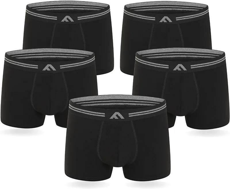 FM London ▫️ Cuecas boxer de bambu para homem, embalagem de 5 com elástico