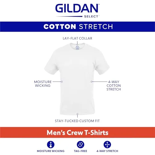Gildan ▫️ Camisolas elásticas de algodão pacote com várias peças de roupa interior (pacote de 3) para homem 3