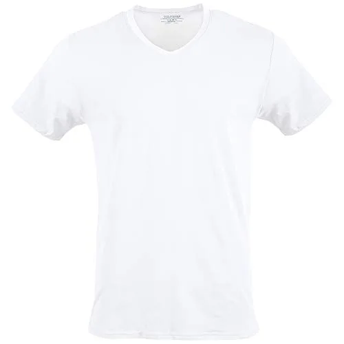Gildan ▫️ Camisola de algodão elástico com decote em V para usar por baixo da roupa (conjunto de 3) para homem 4