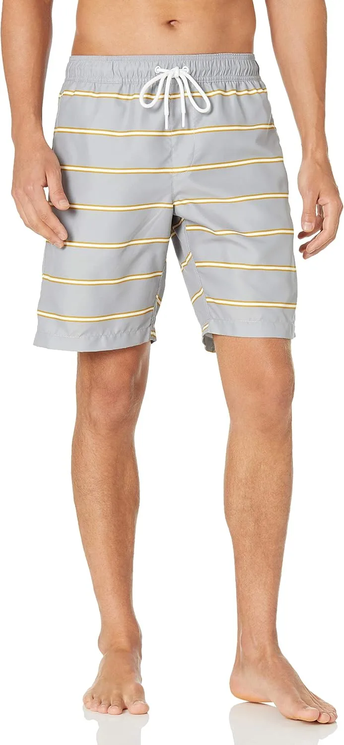 Amazon Essentials ▫️ Calção de banho para homem com 23 cm, forro em malha, bolsos e fecho com cordão