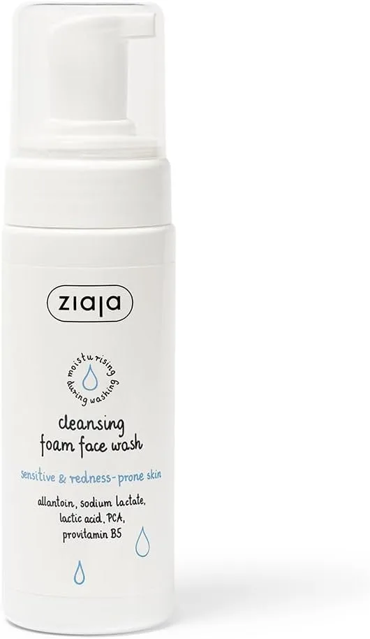Ziaja ▫️ Espuma de Limpeza Facial para Peles Sensíveis e Com Tendência à Ruborização 150 ml
