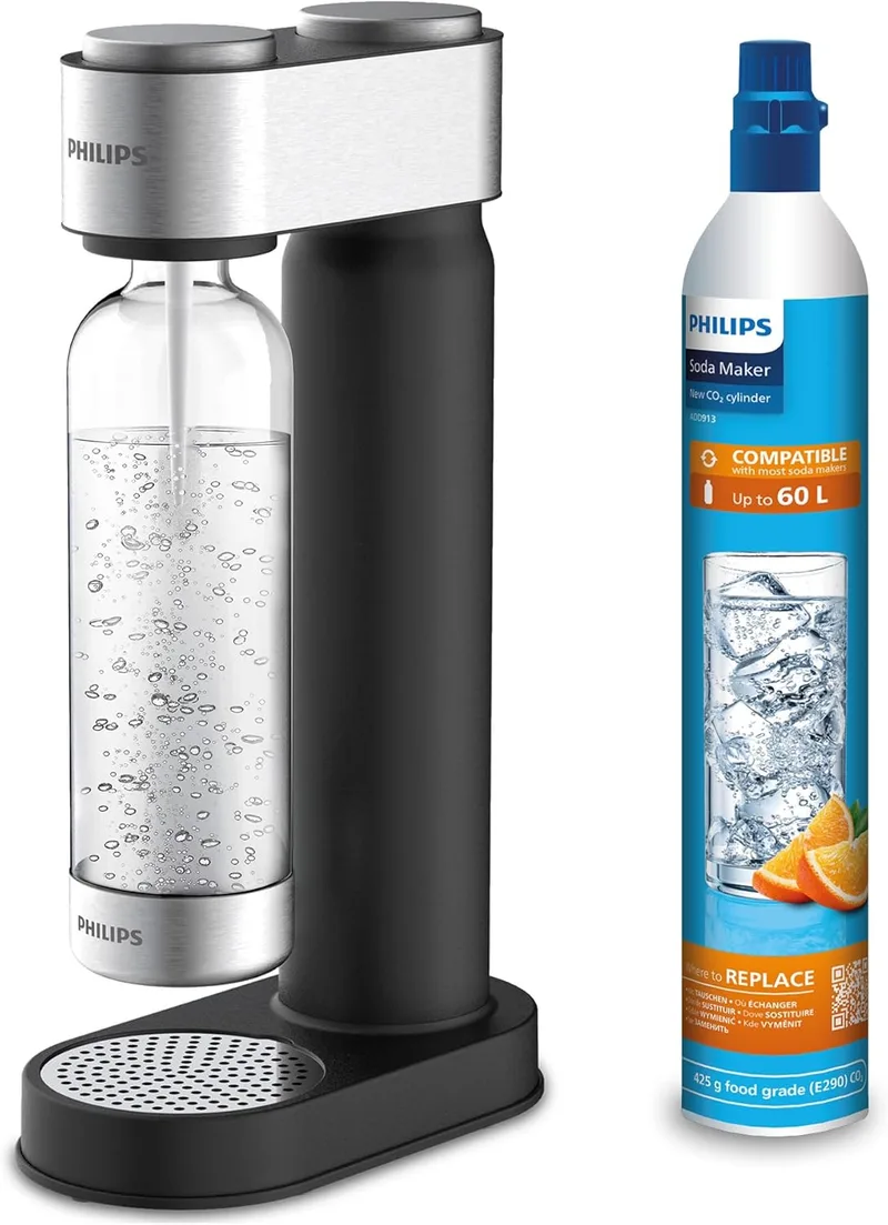 PHILIPS ▫️ Water ADD4902BK / 10 GoZero Máquina de água com gás, plástico, 1 litro, preta