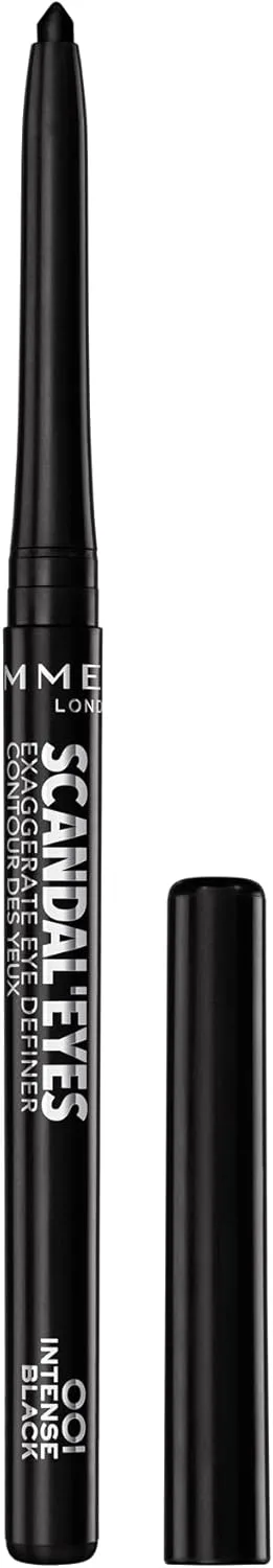 Rimmel London ▫️ Scandal'eyes Exaggerate Eye Definer, Delineador de olhos automático, Tom 1 Preto