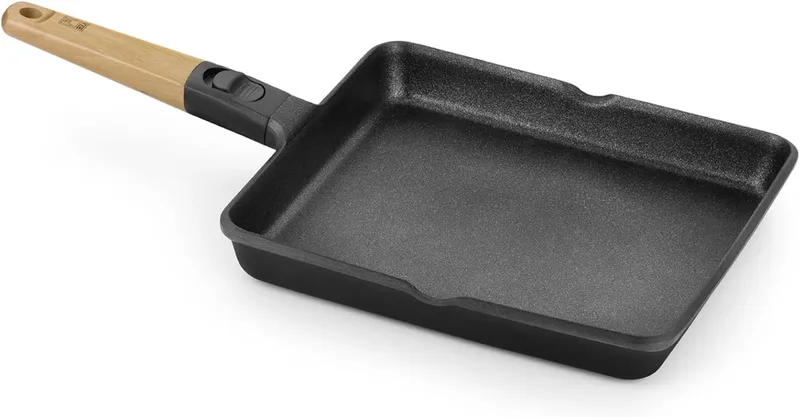 BRA ▫️ Market | Grelha Lisa de 28 cm, em alumínio fundido com revestimento antiaderente | Adequada para todos os tipos de fogões, incluindo os de indução