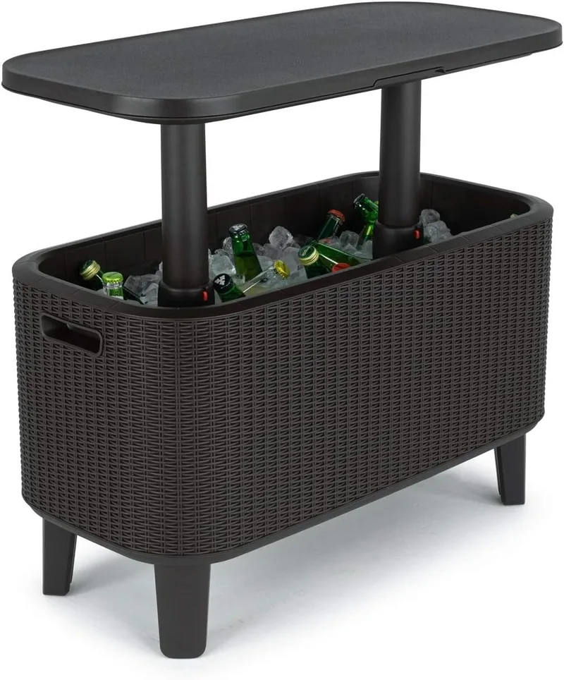 Keter ▫️ Bevy Bar - Mesa-frigorífico para exterior e jardim, capacidade de 60 L, cor grafite