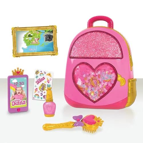 Famosa ▫️ Conjunto de Aventuras Love Diana, Conjunto de Brinquedos Infantis, Mochila Rosa com Purpurina e Acessórios: Autocolantes, Escova de Cabelo - Varinha, Móbil de Brinquedo, Mapa, esmaltes e um Charm (LVE05000) 2