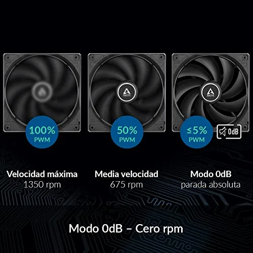 ARCTIC ▫️ F12 PWM - Ventilador para PC de 120 mm, Ventilador de 120 mm, Ventilador de caixa para CPU com tecnologia PWM Sharing, motor muito silencioso, computador, 230-1350 rpm - Preto 3