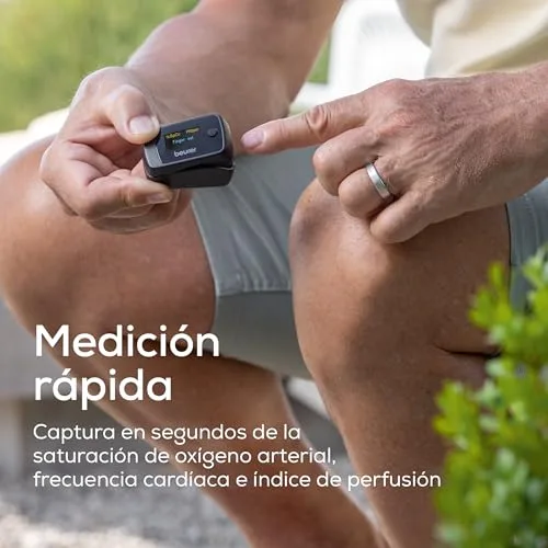 Beurer ▫️ PO 45 Oxímetro de pulso, medição da saturação de oxigénio (SpO₂), da frequência cardíaca (pulso) e do índice de perfusão (PI), utilização indolor, ecrã a cores 2
