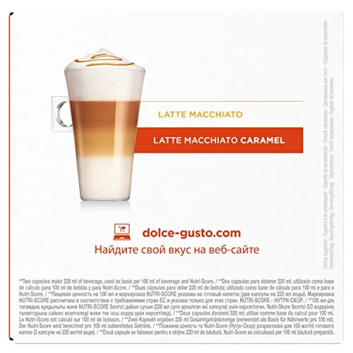 Nescafé Dolce Gusto ▫️ Latte Macchiato Caramelo - Cápsulas de café, 48 cápsulas (3 x 16), 8 chávenas de café (24 cápsulas por chávena) - Sabor a caramelo - Originais para máquinas de café Dolce Gusto 4