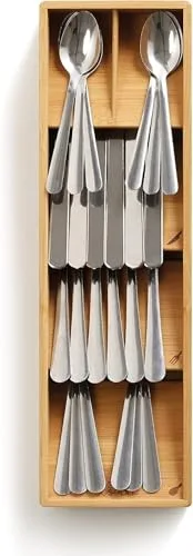 Joseph Joseph ▫️ Drawer Store - Organizador compacto para gavetas de talheres, 5 compartimentos, capacidade para mais de 24 peças - Bambu 3