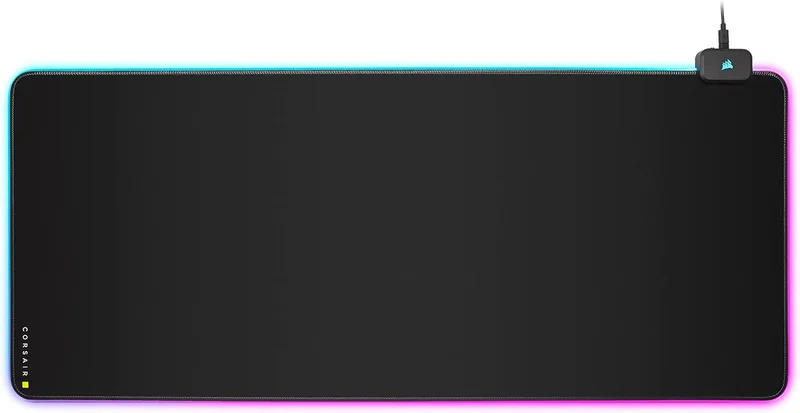 Corsair ▫️ Tapete de rato para jogos MM700 RGB Extended 3XL em tecido - 1 220 mm x 610 mm (48" x 24") - Iluminação RGB 360° - Concentrador de duas portas USB - Borracha espessa - Preto