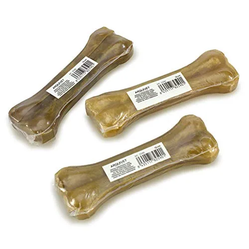 Arquivet ▫️ Osso prensado de pele de vaca 100% natural para cães - 13 cm - Caixa completa com 60 unidades embaladas em película retrátil - Snacks naturais - Guloseimas, prémios, recompensas, petiscos para cães 2