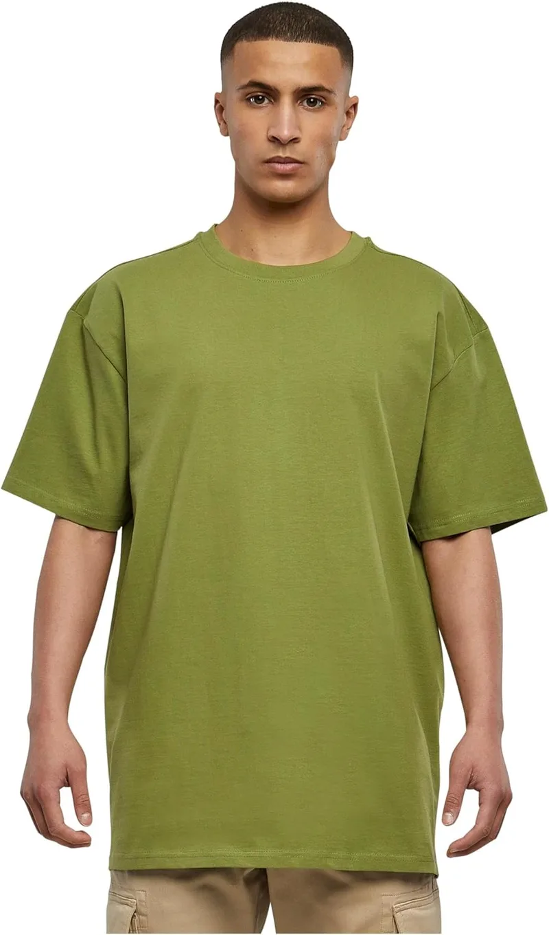 Urban Classics ▫️ T-shirt de manga curta para homem T-shirt pesada de cor sólida para homem, estilo oversized, disponível em várias cores, tamanhos S a 5XL